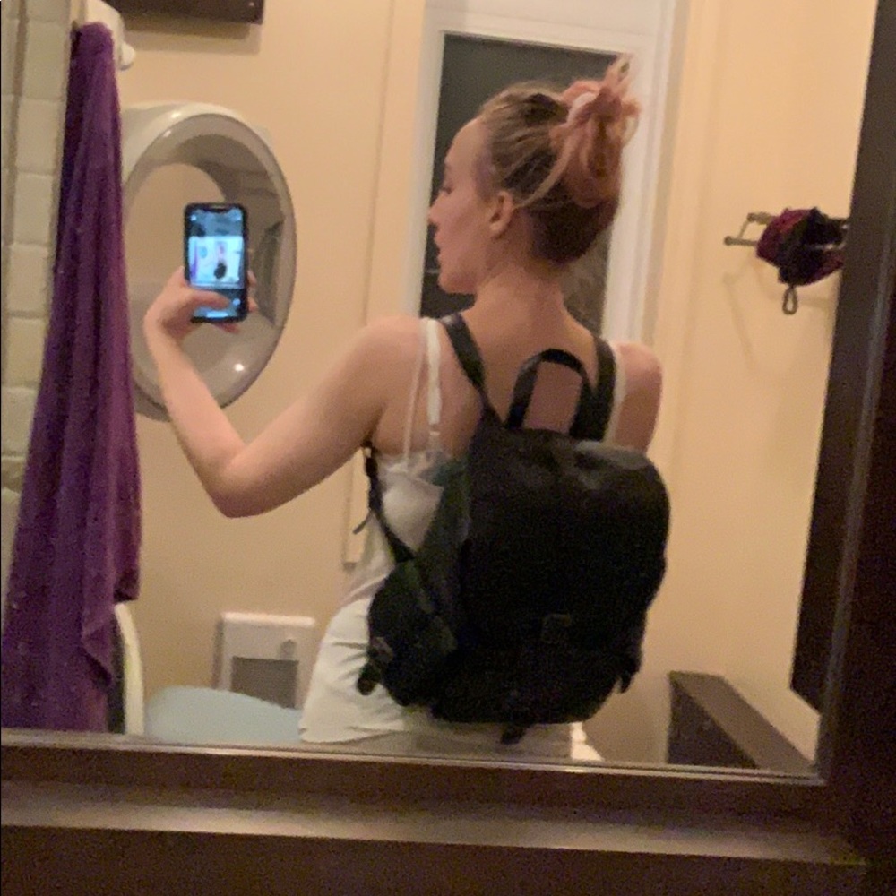 Faux leather black backpack - Picture 6 of 6